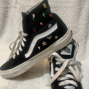 Black high top suede Vans